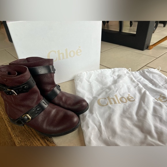 CHLOE Leather Moto Boot - Sz 7.5 - Picture 4 of 7